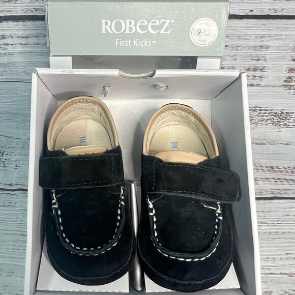 Robeez First Kicks Baby Boden Back Nubuck 9-12 Months Baby Loafers NEW - Picture 1 of 12